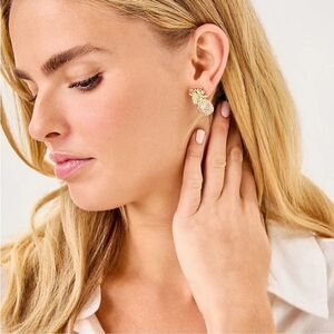 Lilly Pulitzer earrings Womens Pineapple gold new tropical Stud perfect Gift